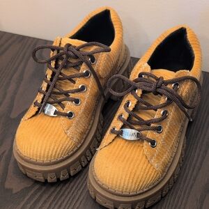 dELiA*s Yellow Corduroy Platform Sneakers